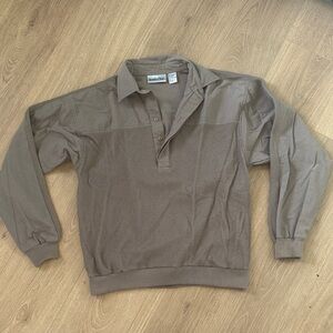 Vintage Brown Long Sleeve Polo Shirt Jonathon Chase brand